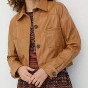 Katy Cropped Faux Leather Jacket